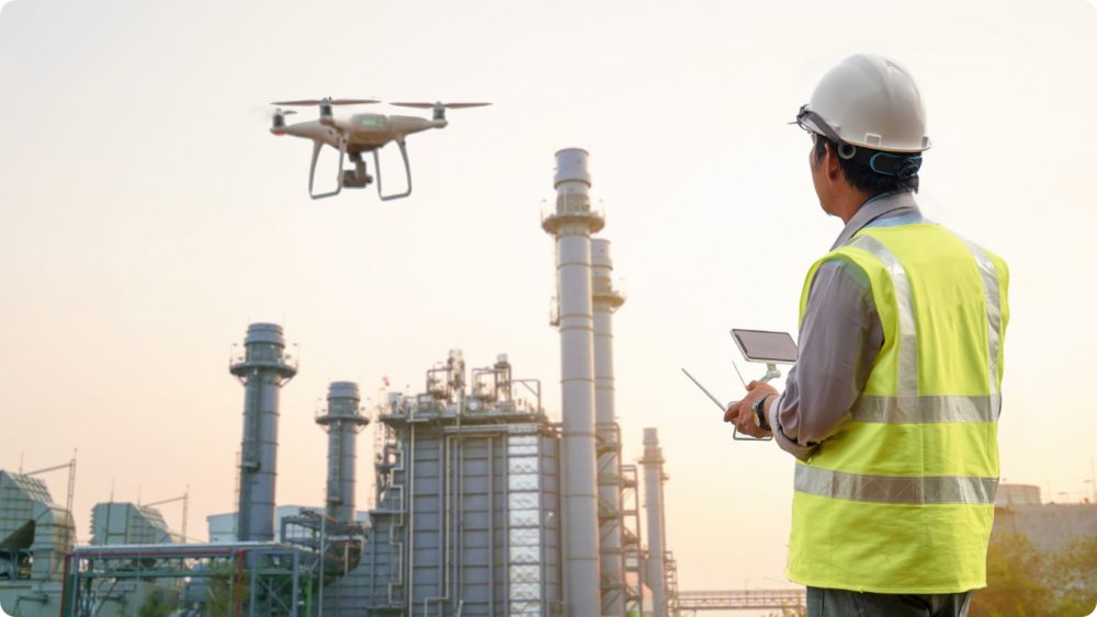 Industry – Real World Simulation-Future aerials man flying drone